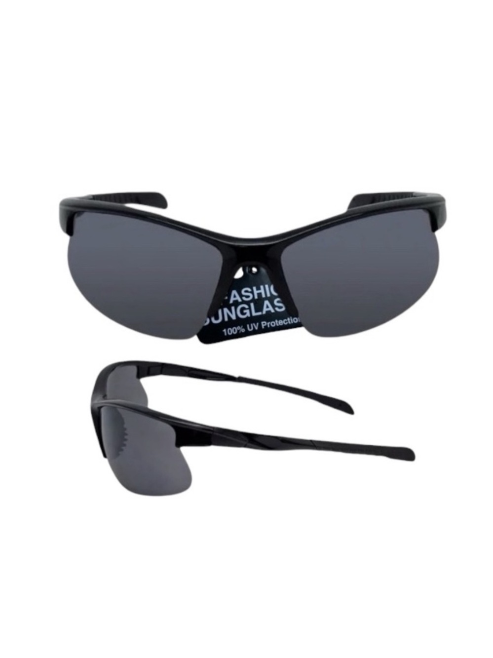 Sports Wrap Semi Rim Fashion Sunglasses